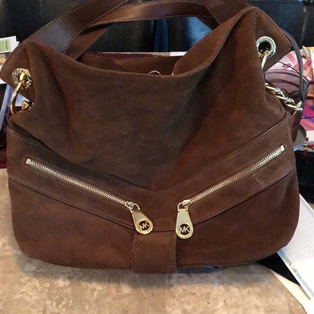 Michael Kors suede and leather hobo bag- pristine!